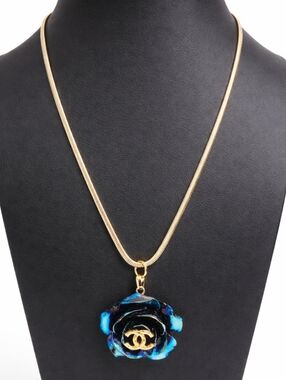 Sparkle Midnight Blue Flower Gold-Filled Necklace